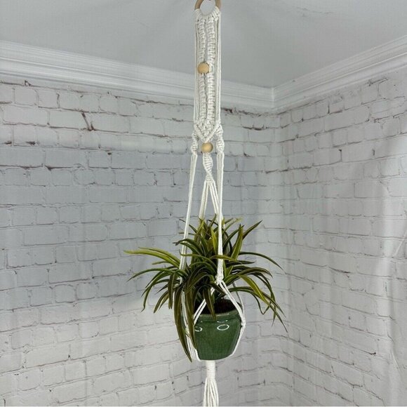 Macrame NWT Bohemian Home Decor House Plant Holder Garden Lot Bundle 4-Pieces - Picture 8 of 14